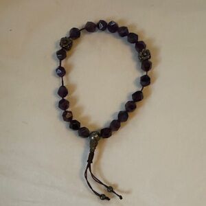 Faceted Purple Bead Stretch Bracelet